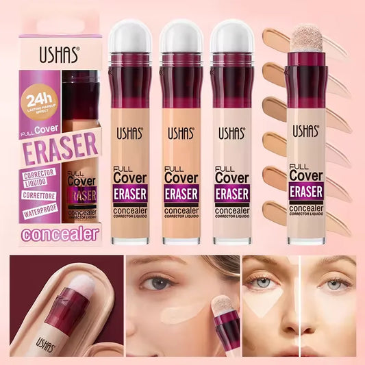 USHAS 12-Color Sponge Head Concealer – Dark Circles, Freckles, Acne Corrector & Natural Skin Makeup