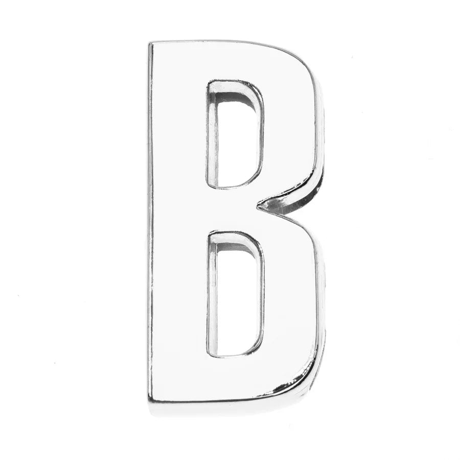12PCS 30mm Chrome Alphabet Slide Charms A–Z – DIY Bracelet, Wristband, Pet Collar & Jewelry Making Beads