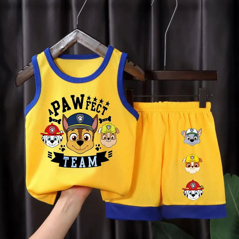 PAW Patrol Kids Basketball Outfit Set - Breathable Mesh Vest & Shorts 2-Piece Summer Clothes
