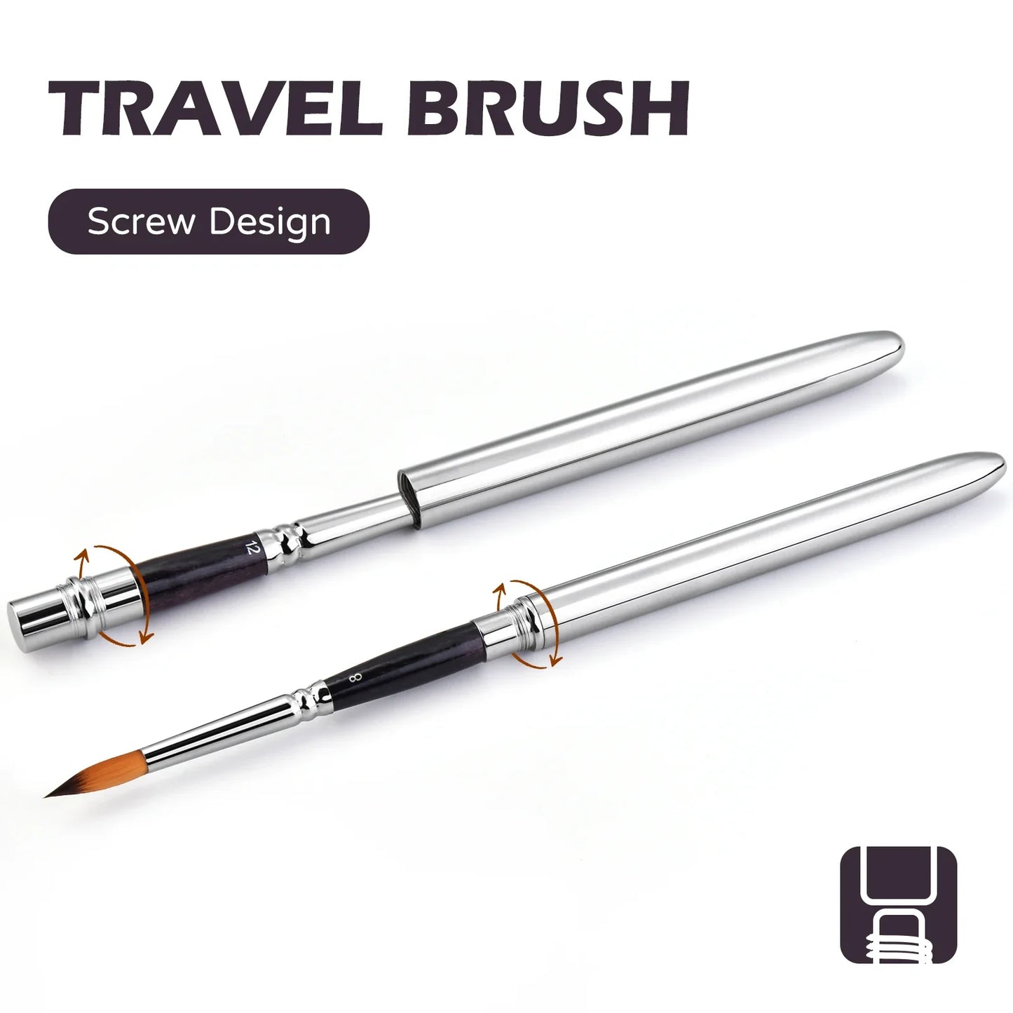 3 PCS Travel Watercolor Brushes: Portable Pocket Paint Brushes for On-the-Go Painting