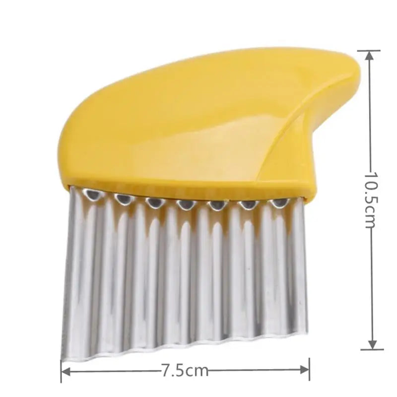Stainless Steel Crinkle Potato Slicer – Wavy Vegetable & Fruit Cutter Knife for French Fries Chopping