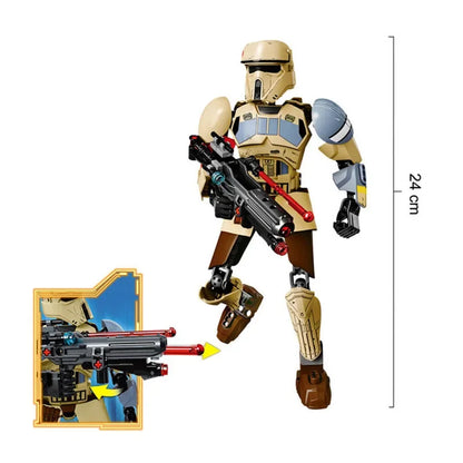 Space Wars Buildable Action Figures — Kylo Ren, Chewbacca, Boba Fett, Jango Fett & General Grievous Toys for Kids (KSZ605/617/326)