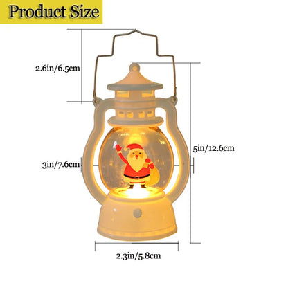 Portable LED Christmas Lanterns – Santa Claus & Snowman Indoor Decor, Battery-Powered for Home Xmas & New Year