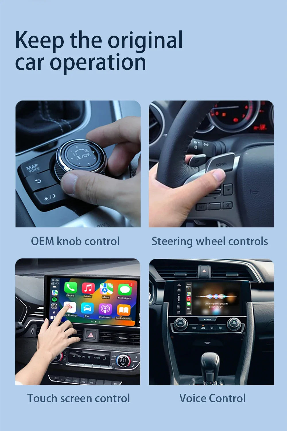 Acodo Wired to Wireless CarPlay Dongle – Android Auto Adapter, Fast WiFi, USB Type-C Plug & Play