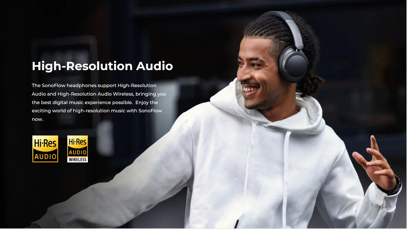 1MORE SonoFlow Active Noise Cancelling Headphones | 70H Playtime, Clear Calls, Bluetooth 5.0 Headset HC905