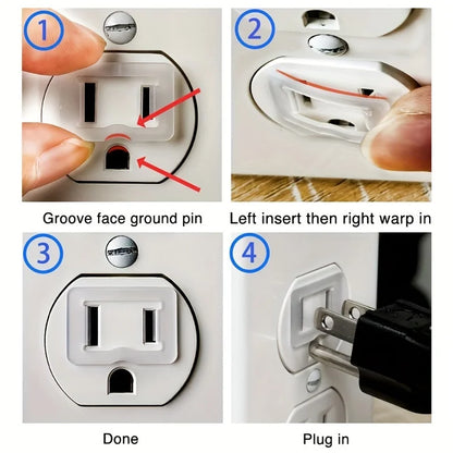 12PCS Socket Stabilizers – Flame-Retardant PC Plugs Fixer to Prevent Power Drops & Loose Connections