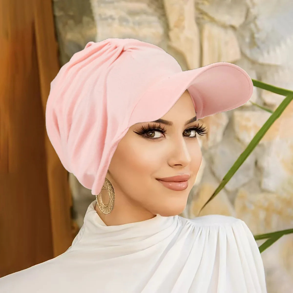 Women’s Wide Brim Headwrap Hat – Multicolor Muslim Turban Cap, Pullover Bonnet Sun Hat for Travel & Hair Loss Fashion