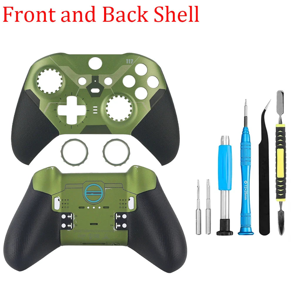 Xbox Elite Series 2 Controller Replacement Housing Shell Kit – Front & Back Case, LB/RB Buttons, Grips & Carry Bag Set