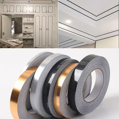 20m Ceramic Tile Mildewproof Gap Tape - Self-Adhesive Wall & Floor Tile Sticker - Gold, Silver, Black Home Decorations