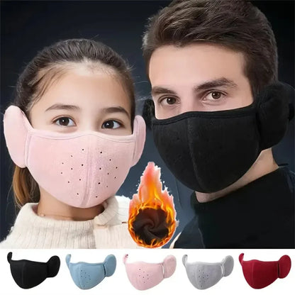 Winter Fleece Mask Earmuffs - Unisex Cold-Proof Ear Warmer for Outdoor Cycling, Hiking, Skiing