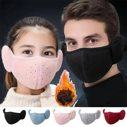 Winter Fleece Mask Earmuffs - Unisex Cold-Proof Ear Warmer for Outdoor Cycling, Hiking, Skiing