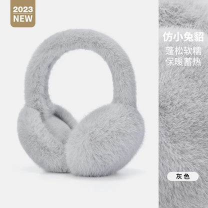 Soft Plush Ear Warmers Winter Earmuffs for Women & Men - Solid Color Cold Protection Earflap Outdoor Ear Covers