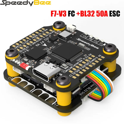 SpeedyBee F7 V3 50A Stack — F722 Flight Controller + BL32 50A 4-in-1 ESC with Blackbox for FPV Drone