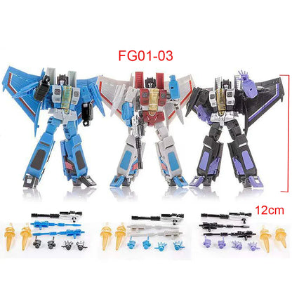 JINBAO FG0103 FG04 Starscream Skywarp Thundercracker F-15 Deformation Robot Action Figure Model – Anime Transformer Toy Set