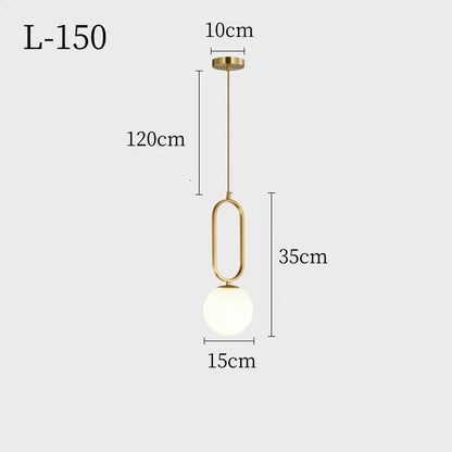 XCLuuHY Nordic Pendant Light - Modern Glass Ball Hanging Lamp for Living Room, Bedroom & Dining Room Decor