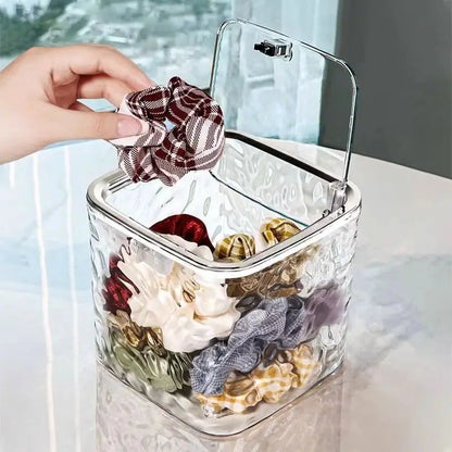 Acrylic Hair Accessories Organizer — Clear Storage Box for Hair Ties, Headbands, and Laundry Pods, Desktop Organizer