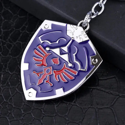 Zelda Shield Keychain – Enamel Metal Symbol Pendant Keyring for Men & Fans Gift