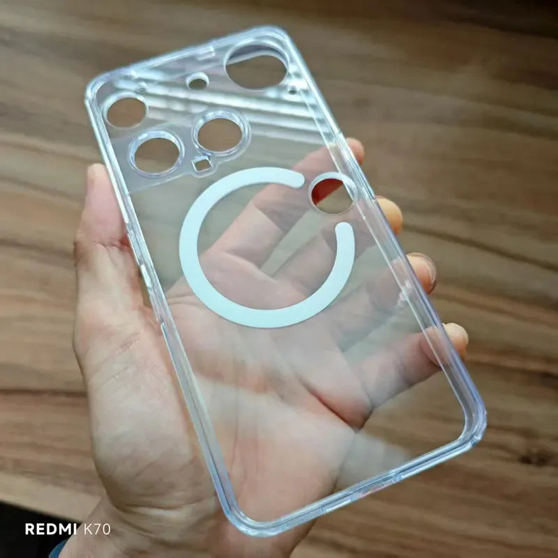 Magnetic Transparent Hard Case with Soft Bumper for Nothing Phone (3) – Shockproof Clear Protective Phone Cover