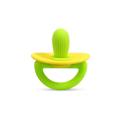 Silicone Teether Ring – Pacifier-Style Soft Teething Tool with Molar Massage Dots