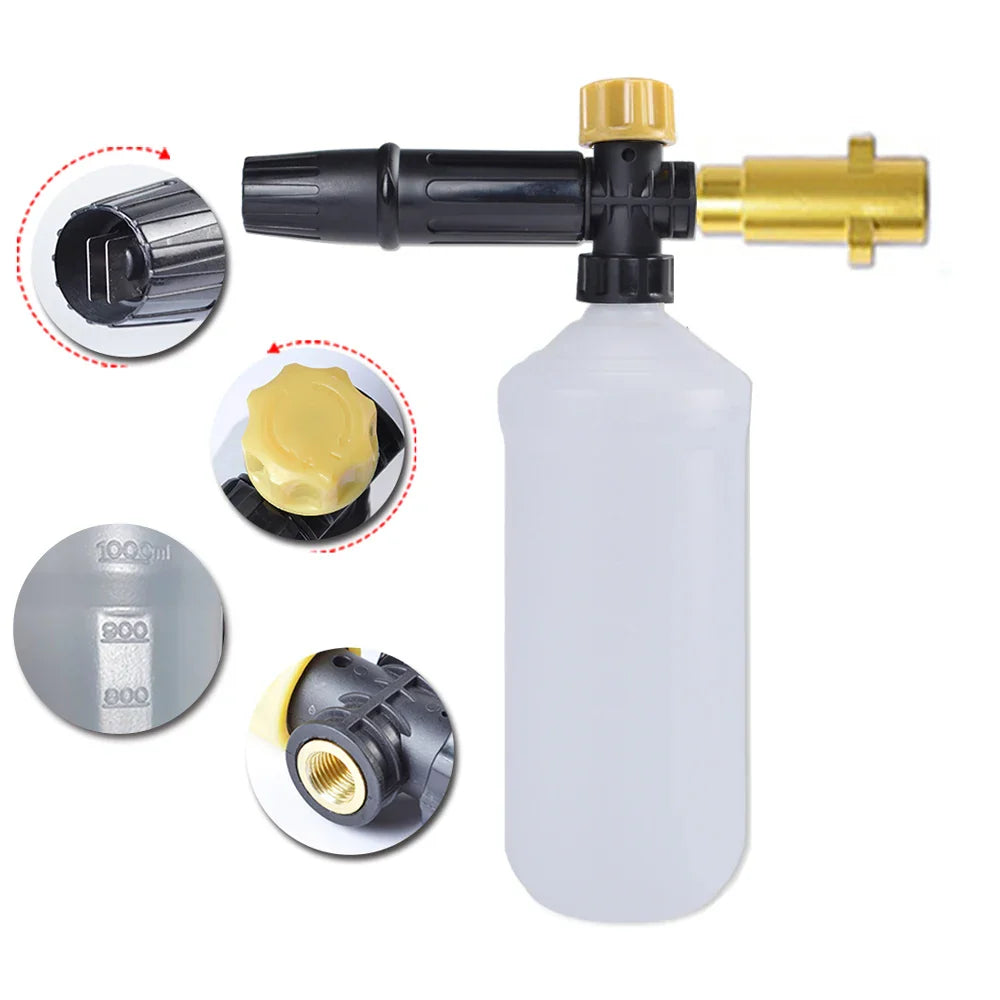 Adjustable Foam Cannon for Pressure Washer: Snow Foam Lance for High Pressure Car Washing - Soap Foamer & Foam Generator
