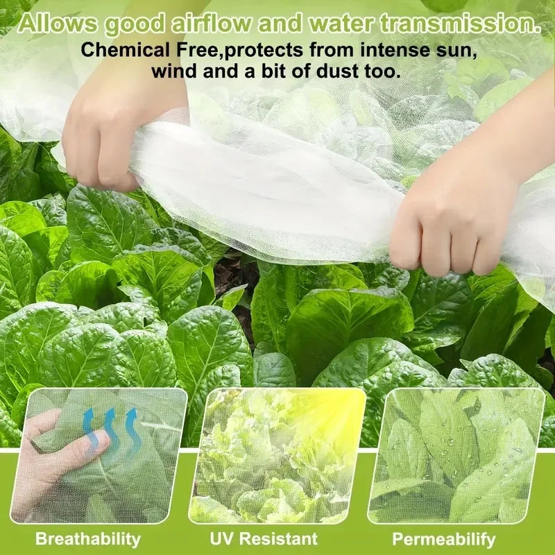 Garden Mesh Screen Barrier – Reusable Protective Cover for Flowers, Crops, Greenhouse, Bird & Insect Protection