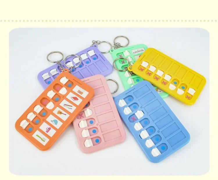 Kids Self-Discipline Checklist Memo Board – Daily Planner To-Do List with Detachable Keychain, Korean Stationery Task Board