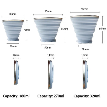 Collapsible Telescopic Silicone Water Bottle - Folding Cup for Outdoor Travel, Children, Teacups, and More