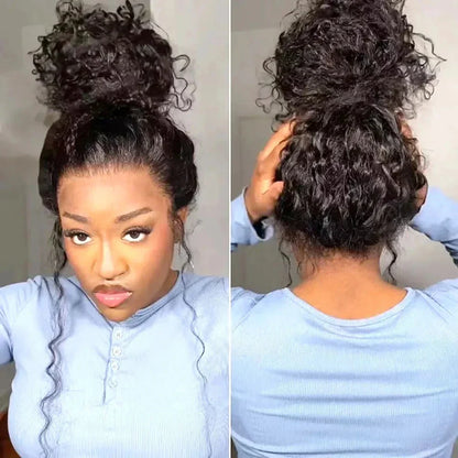 Invisi Strap 360 Lace Frontal Wig – Pre-Plucked Deep Curly Glueless Human Hair Wig, Pre-Cut Full Lace Wig