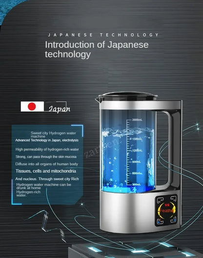 2L Electric Hydrogen Rich Water Kettle - 100-240V Water Ionizer & Filter for Hydrogen Water Generation