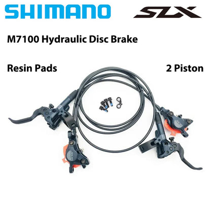 SHIMANO DEORE XT/SLX Hydraulic Disc Brake Set – M6100–M8120 2/4 Piston Original MTB Brakes for Mountain Bikes