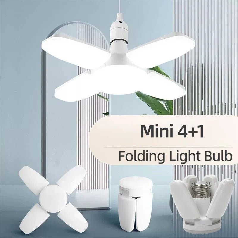 E27 Foldable LED Fan Bulb - 40 LED 110V/220V High Brightness Ceiling Light for Home Garage Warehouse