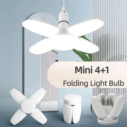 E27 Foldable LED Fan Bulb - 40 LED 110V/220V High Brightness Ceiling Light for Home Garage Warehouse