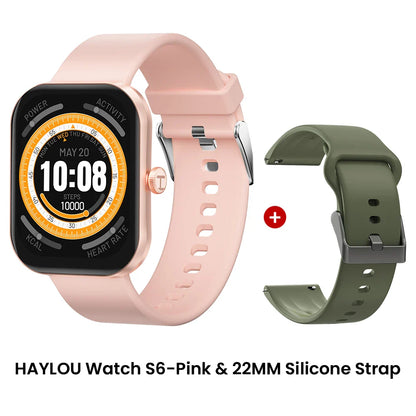HAYLOU Watch S6 Smartwatch — 2.01" HD Display, Bluetooth Voice Calls, IP68 Waterproof Fitness Tracker