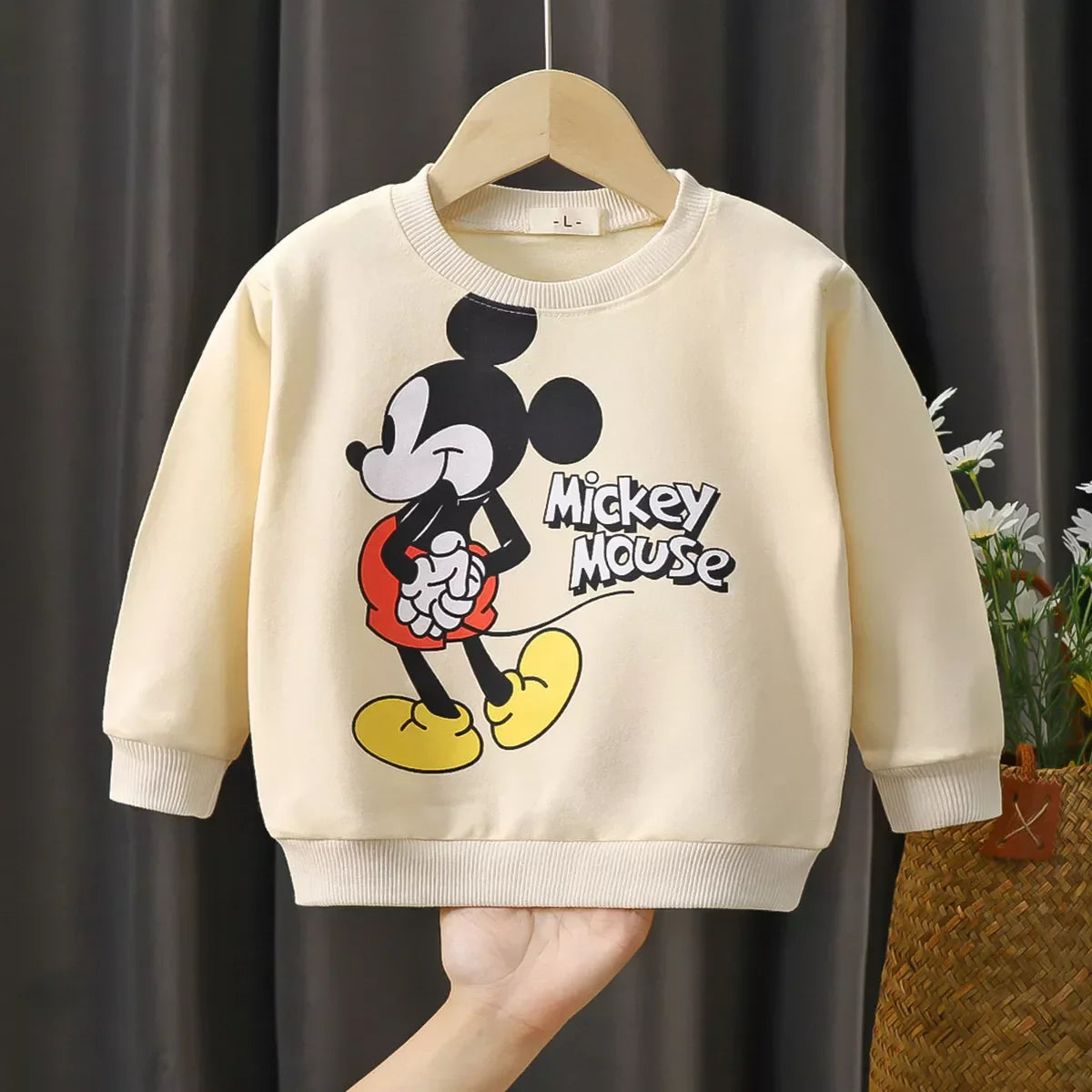 Disney Baby Unisex Hoodies Set - Cartoon Print Long Sleeve Tops & Trousers, Toddler Boys Casual Sweatshirt Outfit