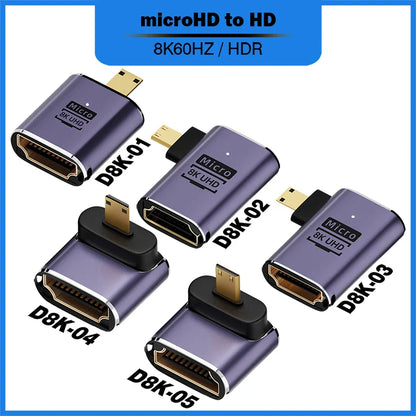 HDMI-Compatible Cable Adapter – Mini/Micro HDMI to HDMI 2.1 Converter, 48Gbps, 8K60Hz, 4K120Hz for PS4, PS5, Laptop, PC, Projector