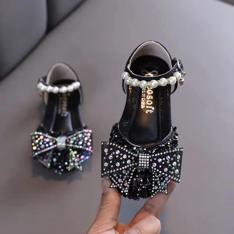 Summer Princess Girls Sandals - Sequin Rhinestone Bow Shoes for Baby Girls & Toddlers