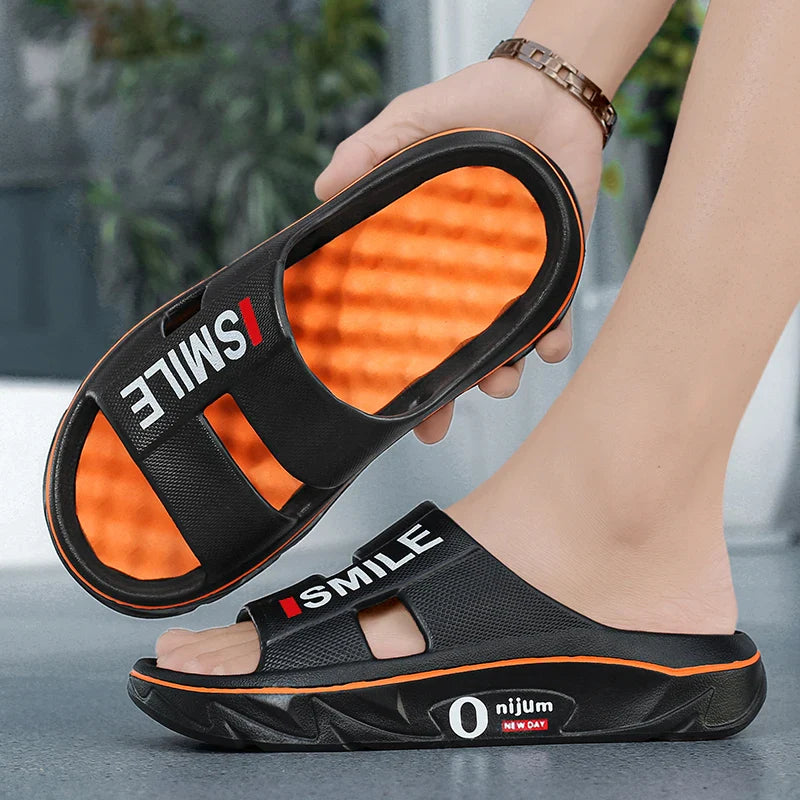 Summer Men’s Massage Slippers – Indoor Outdoor Soft Slides, Beach Sandals & Casual Flip-Flops