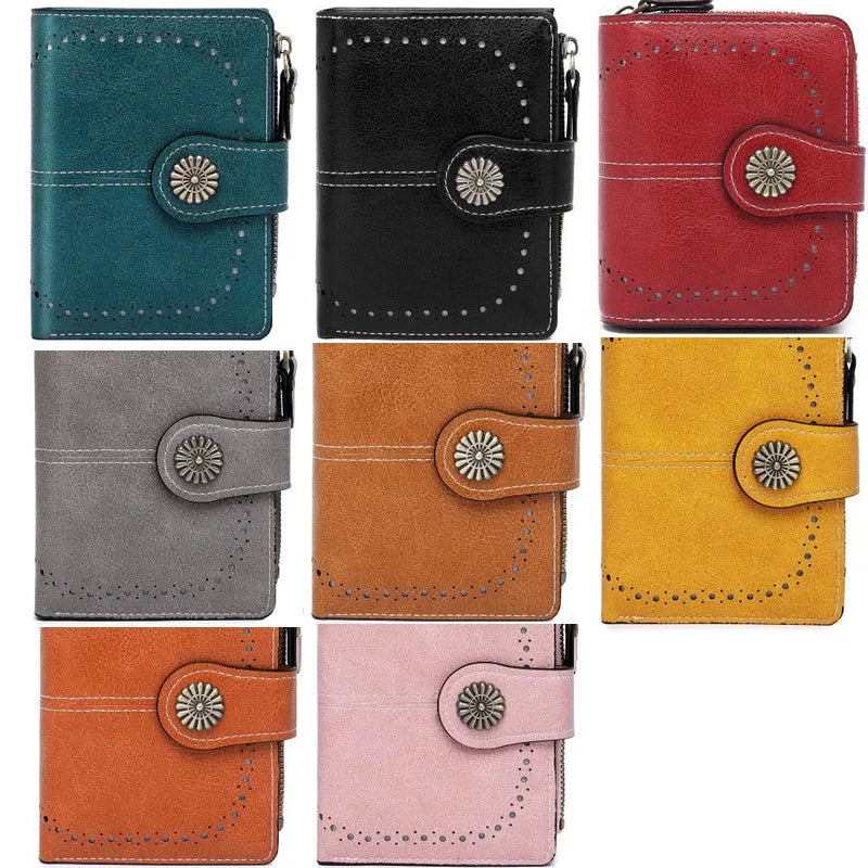 Women’s Short PU Wallet – Simple Plain Clutch, Casual Trendy Card Holder & Multifunctional Coin Bag for Daily Use