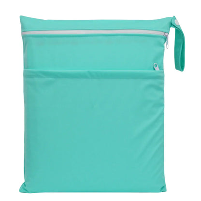 Sigzagor Wet & Dry Baby Diaper Bag – Waterproof Reusable Washable Nappy Bag with Double Zippers