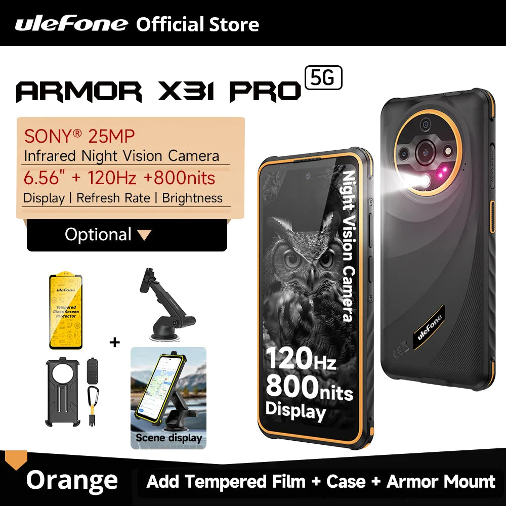 【World Premiere】Ulefone Armor X31 Pro 5G Rugged Smartphone – Android 14, 6.56” Display, 16GB+256GB, 64MP Night Camera, 6050mAh, NFC