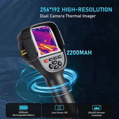 GW256 2024 Thermal Imaging Camera – Handheld Infrared Imager for Water Pipe Leaks & Electrical Power, 256x192 Resolution