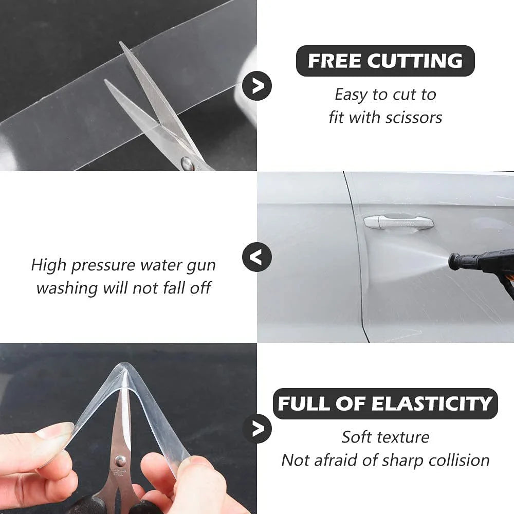 Transparent Car Door Protector Stickers: Anti-Scratch Nano Tape for Auto Trunk Sill, Scuff Protection Film - Door Edge Protective