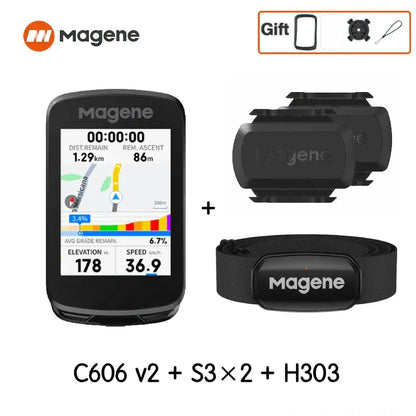 Magene C606V2 GPS Bike Computer – Touchscreen Cycling Speedometer with WiFi, Bluetooth, ANT+, Navigation, Climb & Odometer Functions