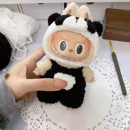 Labubu 17cm Heartbeat Macaron Monkey Toy – Stand-Up Dress-Up Jacket & Pants Suit
