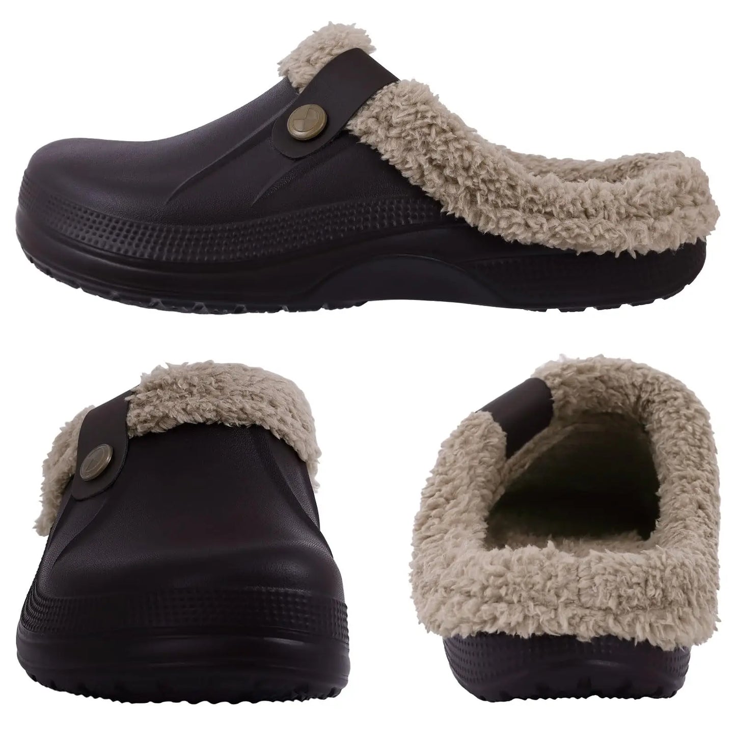 Asgard Winter Fur Furry Slippers for Men - Waterproof Plush Cotton | Indoor Warm Cozy Non-Slip Home Shoes | Outdoor Fashion