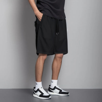 Men's Ice Silk Cargo Shorts – Thin, Loose-Fit Basketball & Sports Shorts (Big Size, Five-Point)
