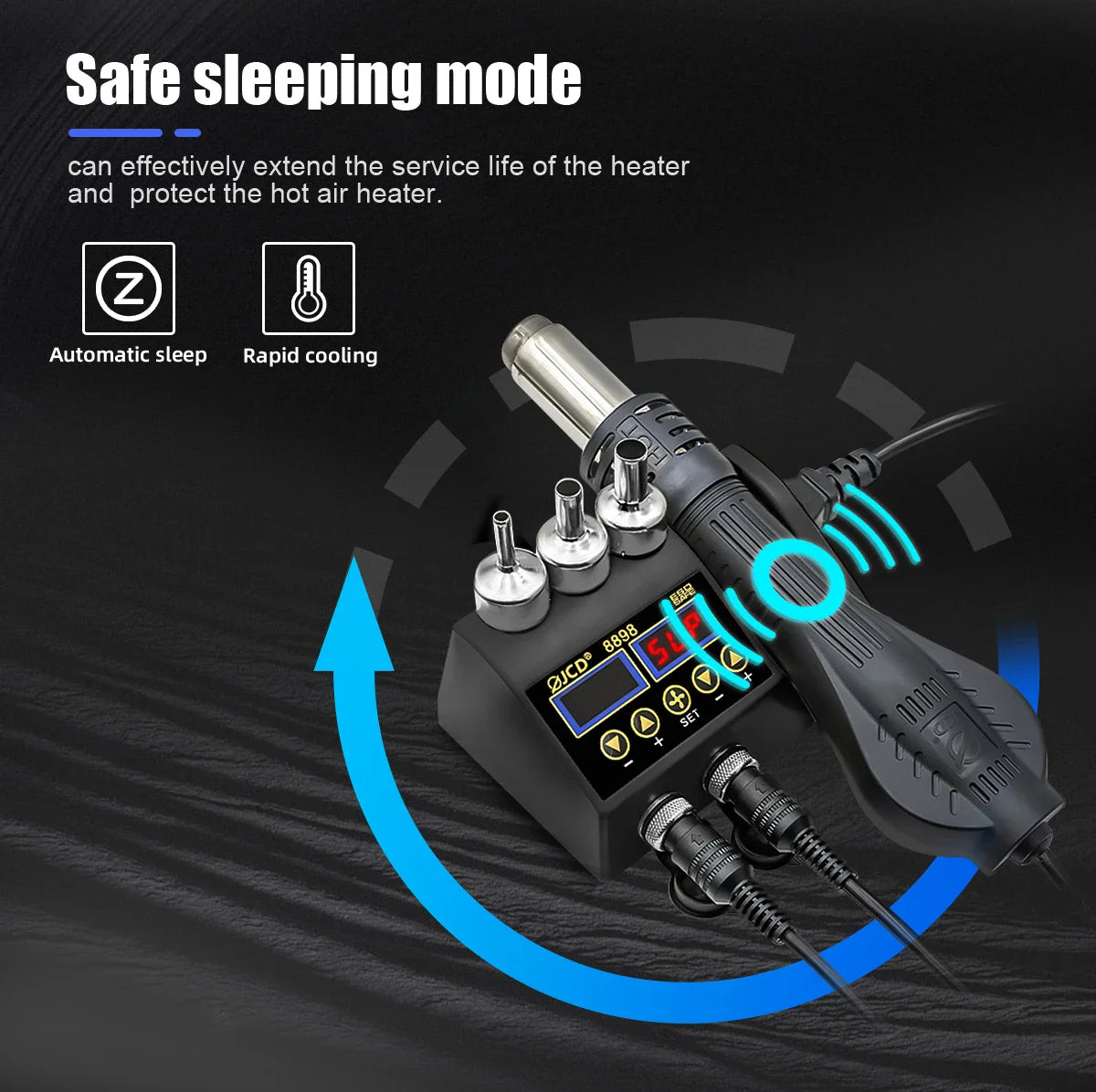 JCD 8898 2-in-1 Soldering Station 750W – Soldering Iron & Hot Air Gun for BGA SMD Phone Repair & Welding