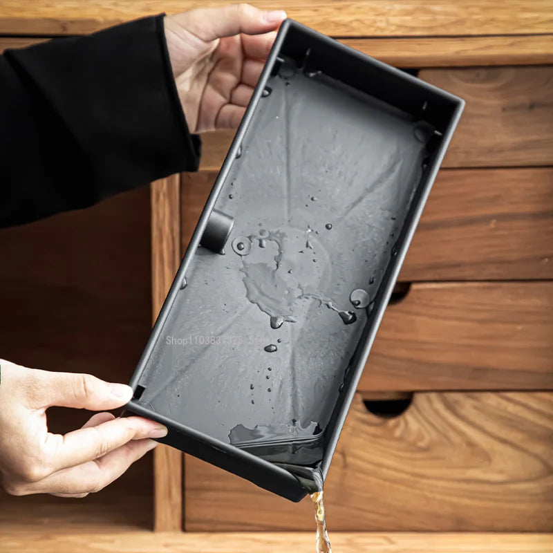 Mimicking Ugjin Stone Tea Tray – Heat-Resistant & Insulated Water Drain Tray for Tea Ceremony Storage