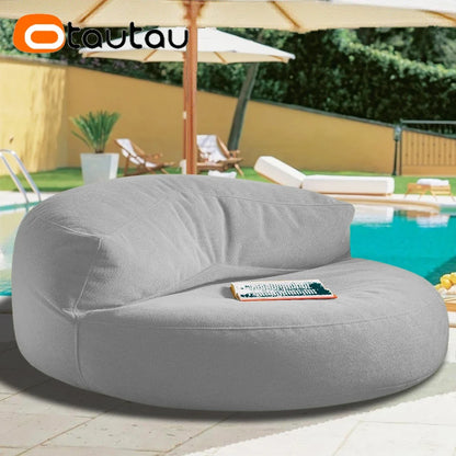 OTAUTAU Outdoor 4ft Waterproof Chenille Bean Bag Cover - Poolside Lounger Sofa Bed