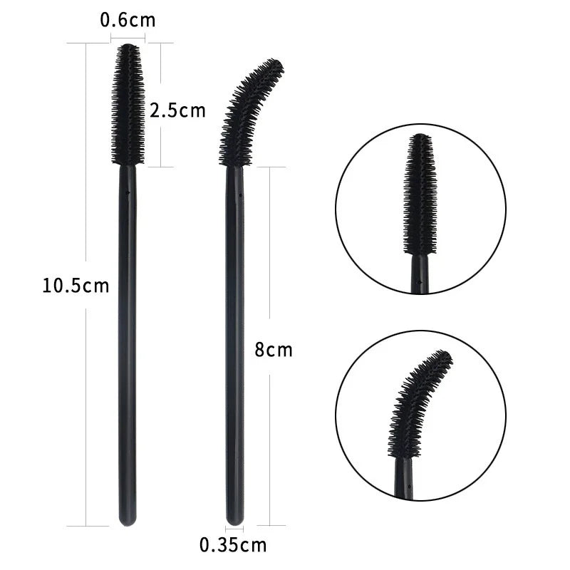 50PCS Reusable Eyelash Brushes – Mascara Wands Spoolers for False Lashes & Eyelash Extensions